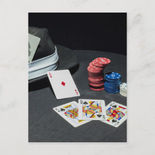 Poker cards gangster hat