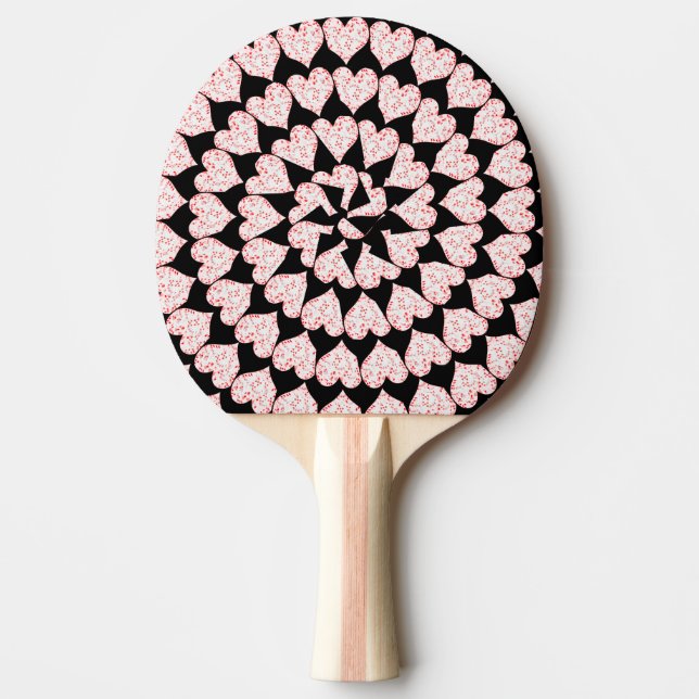Poker Cards Hearts In A Circular Pattern, Ping Pong Paddle (Front)
