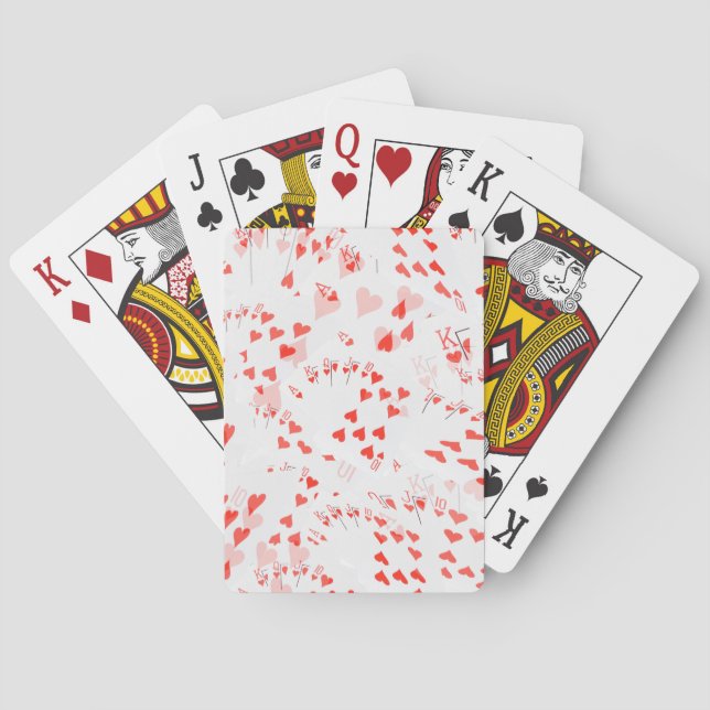 Poker Cards Hearts Straight Flush Pattern, (Back)