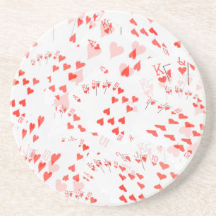 Poker Cards Hearts Straight Flush Pattern, Coaster