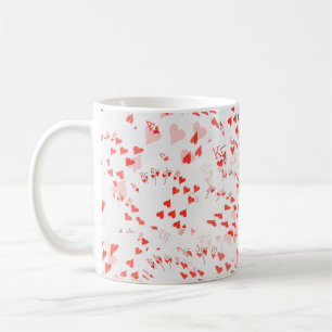 Poker Cards Hearts Straight Flush Pattern, Coffee Mug
