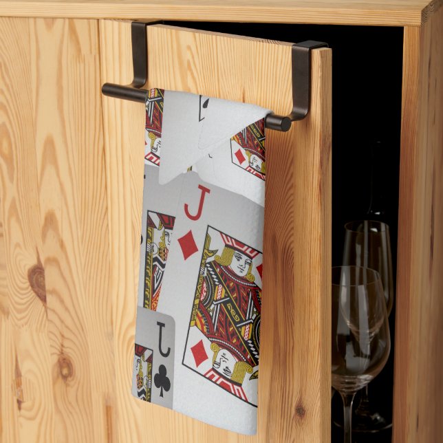 Poker Cards Jacks Layered, Tea Towel (Thirds Fold)