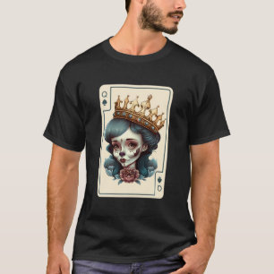 Poker Cards Queen Of Spades Creepy Gothic Card Gam T-Shirt