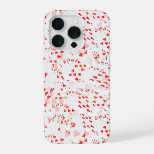 Poker Cards Royal Hearts Flush Pattern, iPhone 15 Pro Case