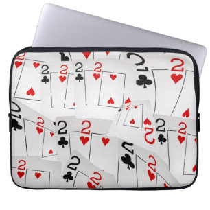 Poker Cards Twos Layered, Laptop Sleeve