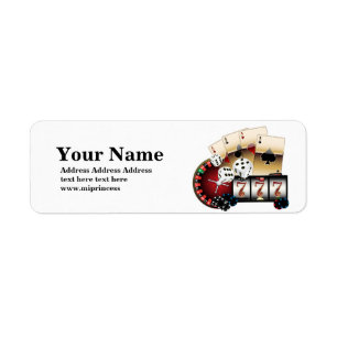 poker, casino, adult, return address stickers
