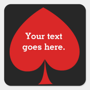 Poker casino spade party favour sticker
