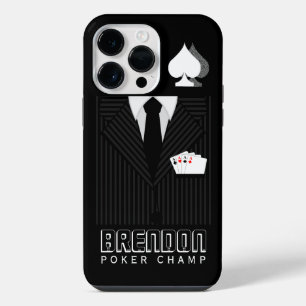 Poker Champ Black and Grey Pinstripe Suit Casino iPhone Case