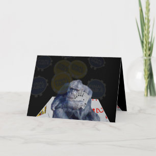 Poker Chimp Champion 3D Effect Birthday Card