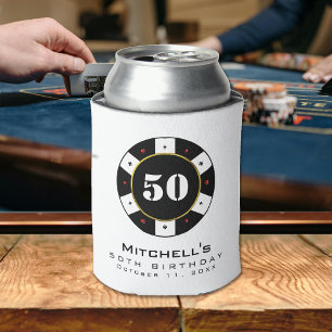 Poker Chip 50th Birthday Party Can Cooler