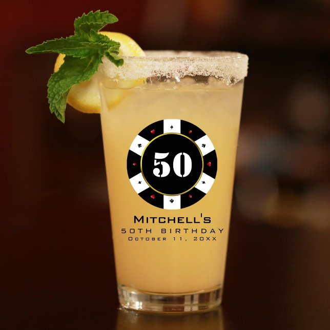 Poker Chip 50th Birthday Party Glass (Poker Chip 50th Birthday Party Glass
)