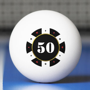 Poker Chip 50th Birthday Party Ping Pong Ball