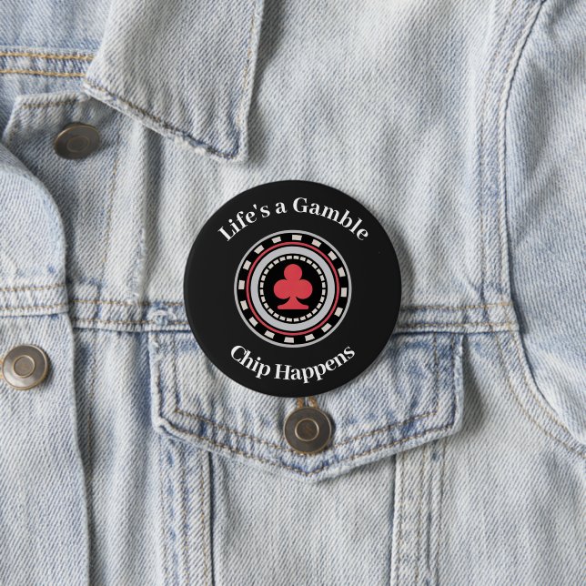 Poker Chip 7.5 Cm Round Badge (In Situ)
