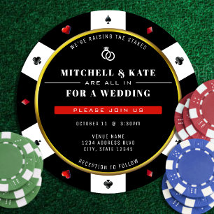 Poker Chip All In One Wedding Invitation