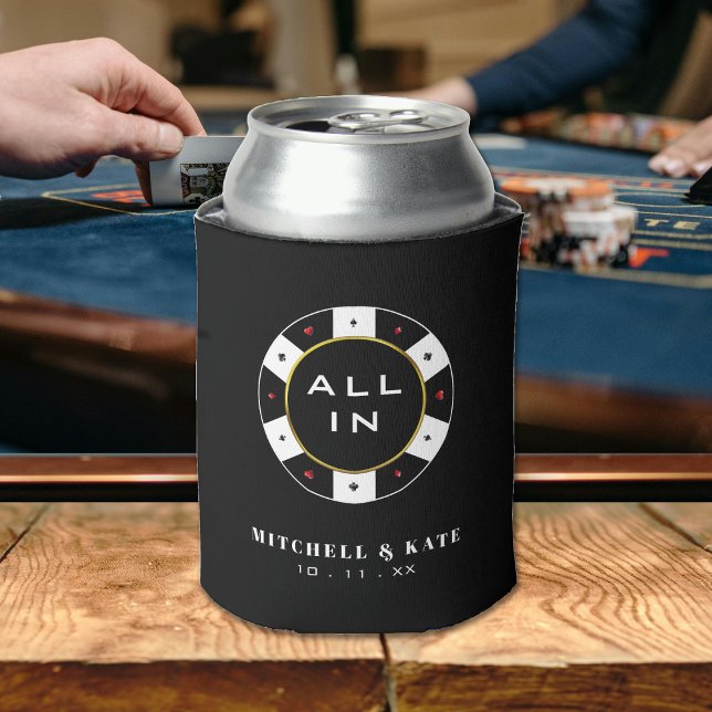 Poker Chip All In Wedding Black Can Cooler (Poker Chip All In Wedding Black Can Cooler
)