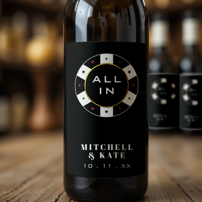 Poker Chip All In Wedding Black Wine Label (Poker Chip All In Wedding Black Wine Label
)