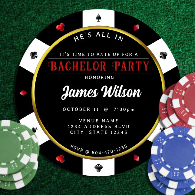 Poker Chip Bachelor Party Invitation (Poker Chip Bachelor Party Invitation
)