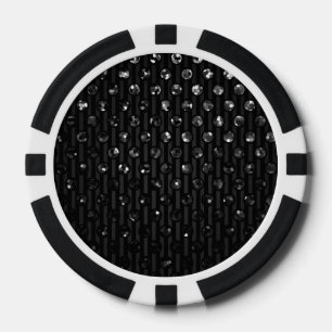 Poker Chip Black Sparkley Jewels