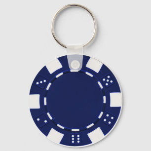 poker chip blue key ring