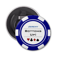 Poker Chip Casino Theme Navy Blue White With Name