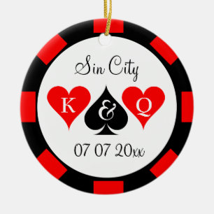 Poker chip coin ornament for Sin City wedding
