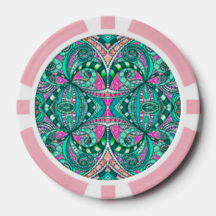 Poker Chip Drawing Floral
