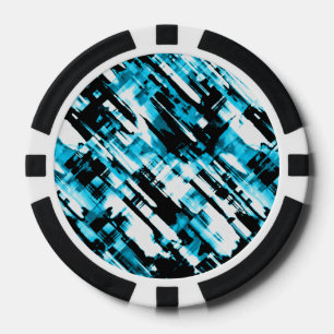 Poker Chip Hot Blue Black abstract digitalart G253