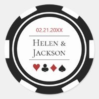 Poker Chip in Black and White Las Vegas Wedding