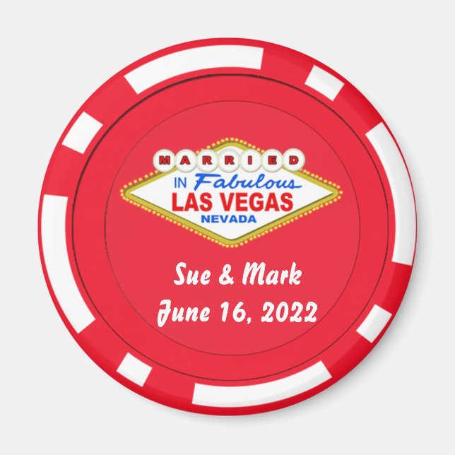 Poker Chip Magnet Married in Las Vegas 2022 (Front)