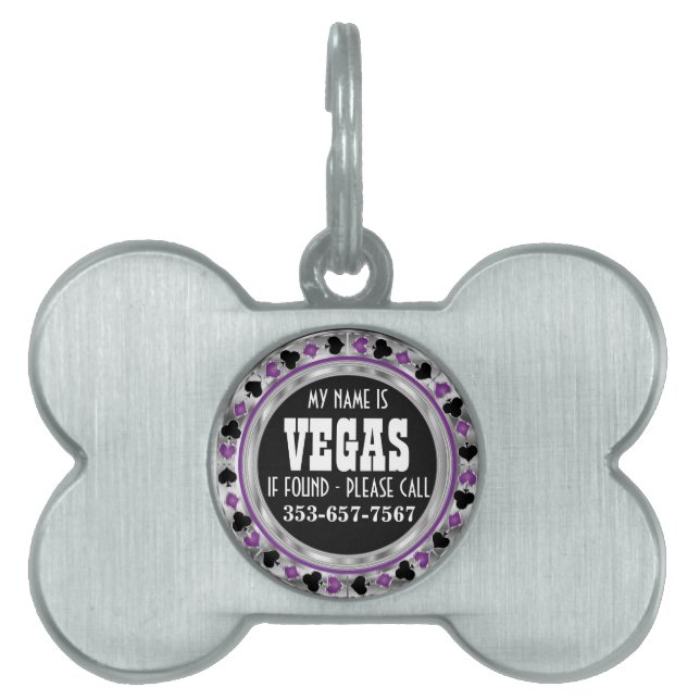 Poker Chip Purple Design | Customise Pet ID Tag (Front)