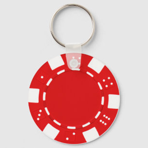 poker chip red key ring