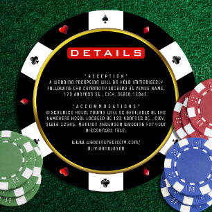Poker Chip Wedding Details Enclosure Card