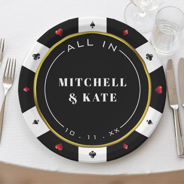 Poker Chip Wedding Paper Plate (Poker Chip Wedding Paper Plates
)
