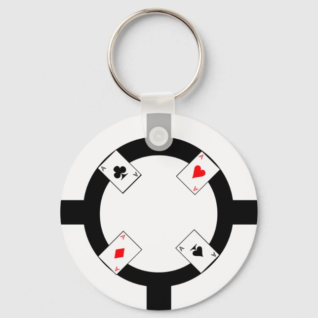 Poker Chip - White Key Ring (Front)