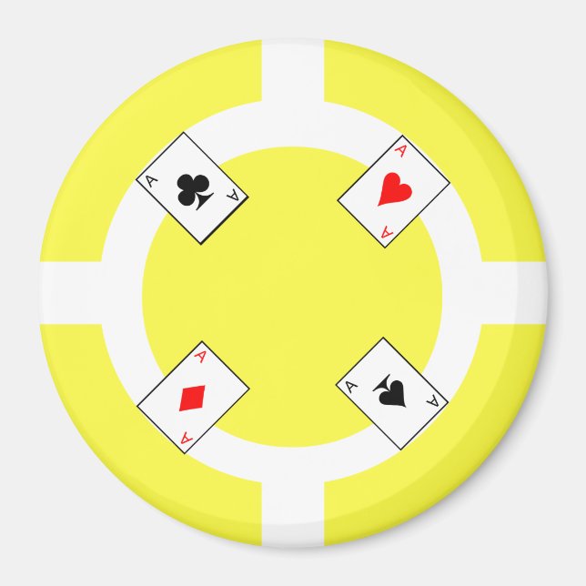Poker Chip - Yellow Magnet (Front)
