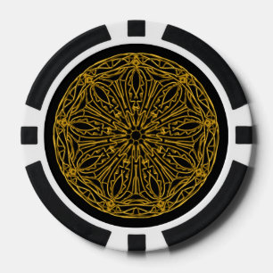 Poker Chips, black and gold design Poker Chips