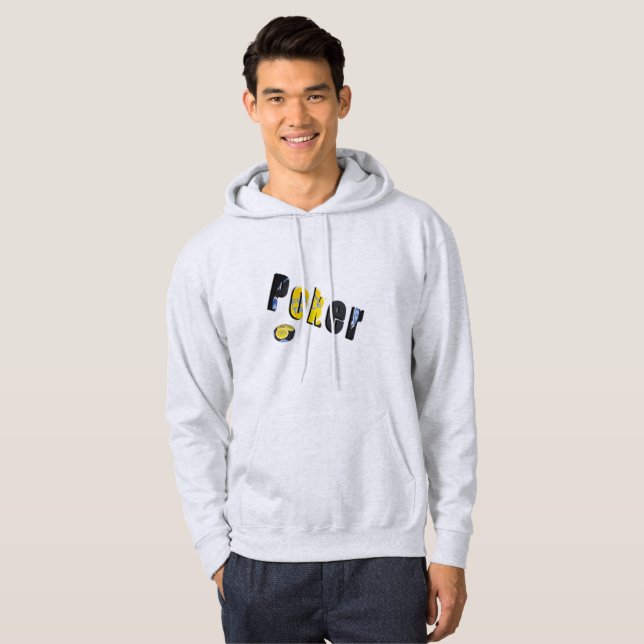 Poker Chips Dimensional Logo, Mens Ash Hoodie (Front Full)