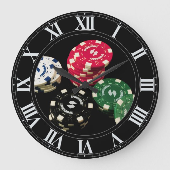 Poker Chips Pattern Wall Clock (Front)
