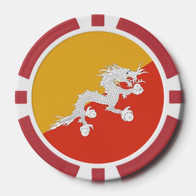 Poker chips with Flag of Bhutan (Front)