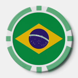 Poker chips with Flag of Brazil