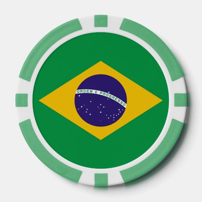 Poker chips with Flag of Brazil (Front)