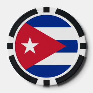 Poker chips with Flag of Cuba