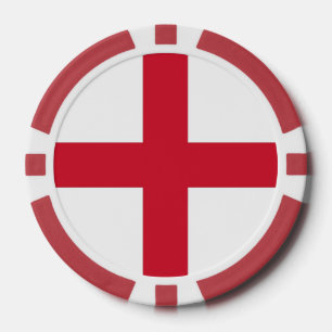 Poker chips with Flag of England, United Kingdom