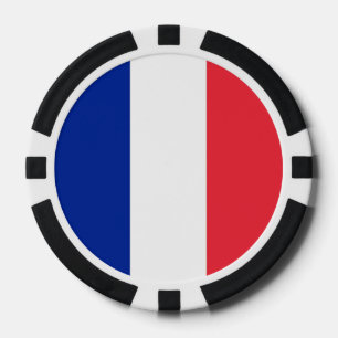 Poker chips with Flag of France