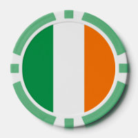 Poker chips with Flag of Ireland