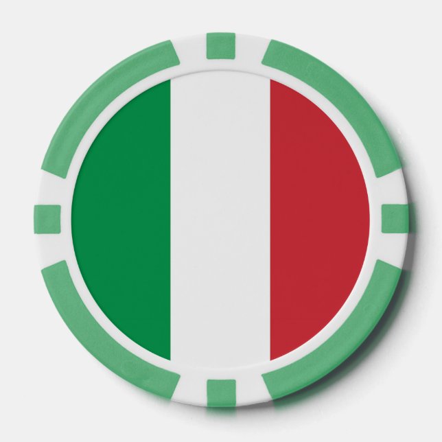 Poker chips with Flag of Italy (Front)