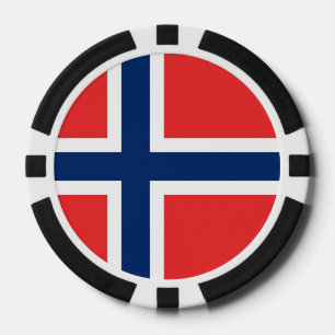 Poker chips with Flag of Norway