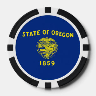 Poker chips with Flag of Oregon