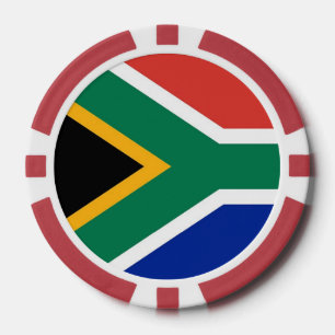 Poker chips with Flag of South Africa
