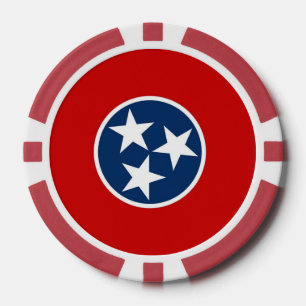 Poker chips with Flag of Tennessee